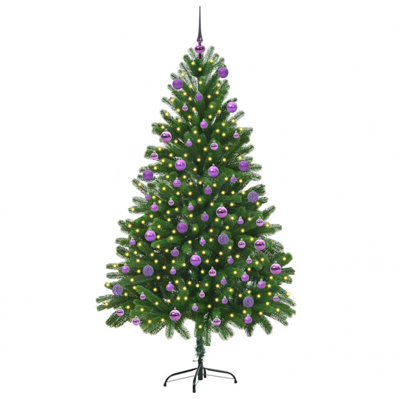 Choinka z 300 diodami LED z podstawą Zielony 180 cm PE