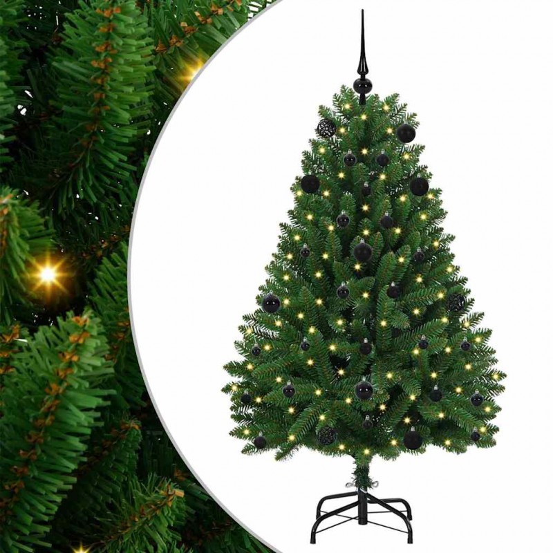 Sztuczna choinka z 150 diodami LED Zielony 150 cm PVC i Metal