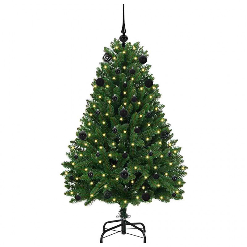 Sztuczna choinka z 150 diodami LED Zielony 150 cm PVC i Metal