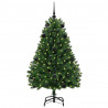 Sztuczna choinka z 150 diodami LED Zielony 150 cm PVC i Metal