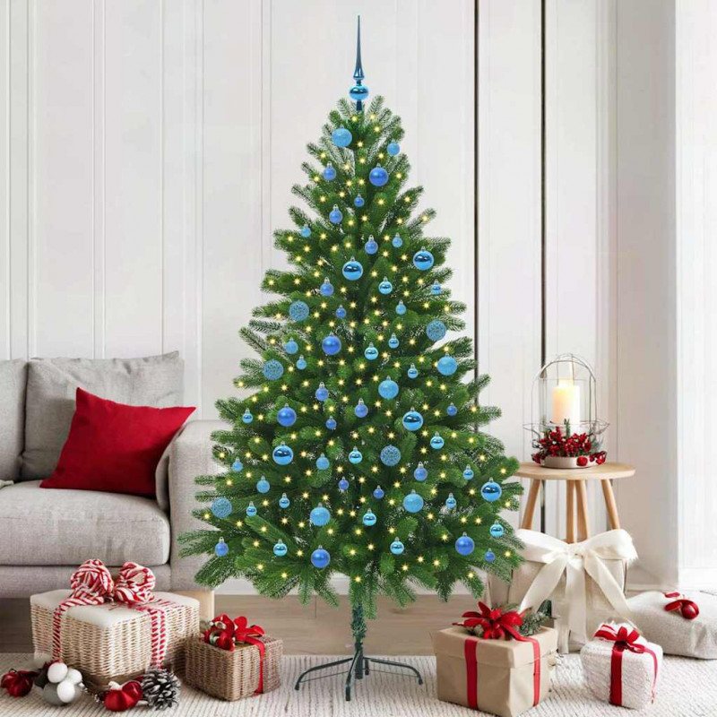 Choinka z 300 diodami LED z podstawą Zielony 180 cm PE