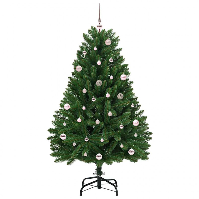 Sztuczna choinka z 150 diodami LED Zielony 150 cm PVC i Metal