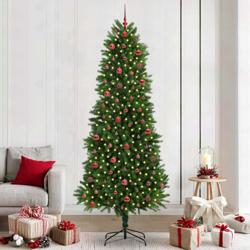 Choinka z 300 diodami LED z podstawą Zielony 240 cm PE