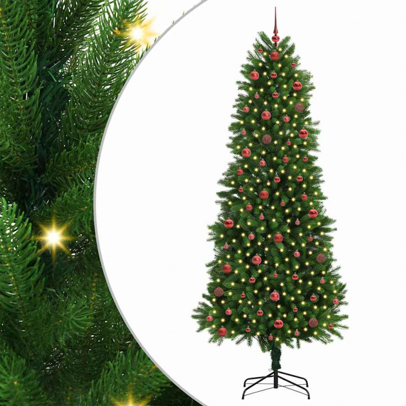 Choinka z 300 diodami LED z podstawą Zielony 240 cm PE