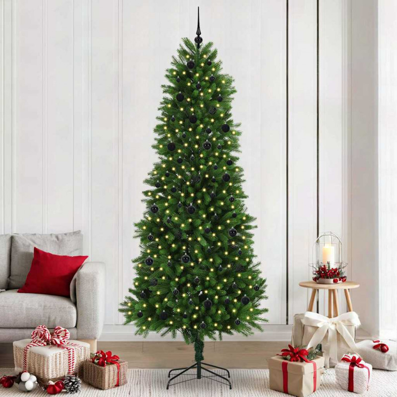 Choinka z 300 diodami LED z podstawą Zielony 240 cm PE