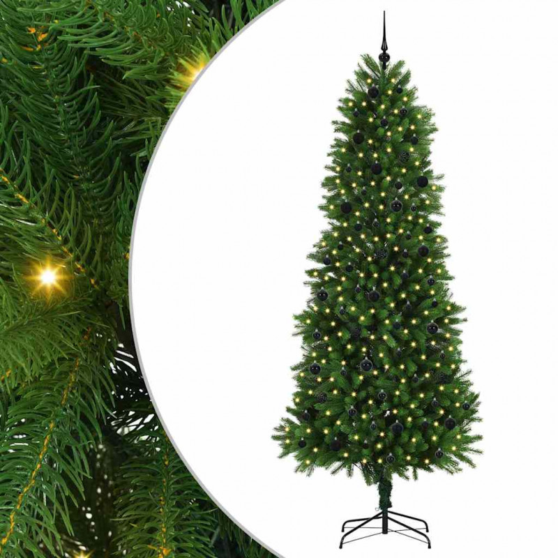 Choinka z 300 diodami LED z podstawą Zielony 240 cm PE