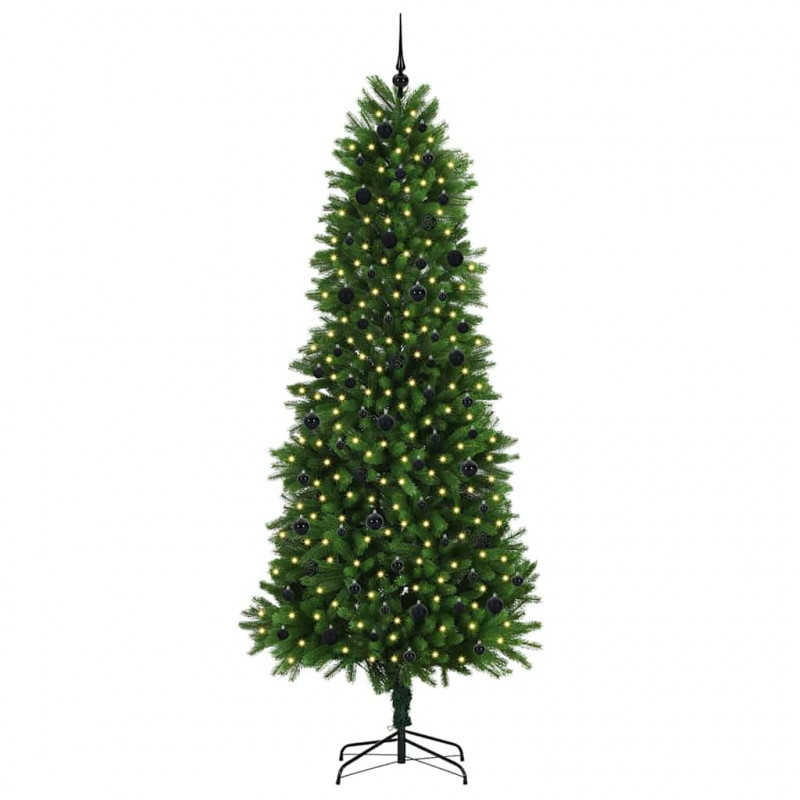 Choinka z 300 diodami LED z podstawą Zielony 240 cm PE