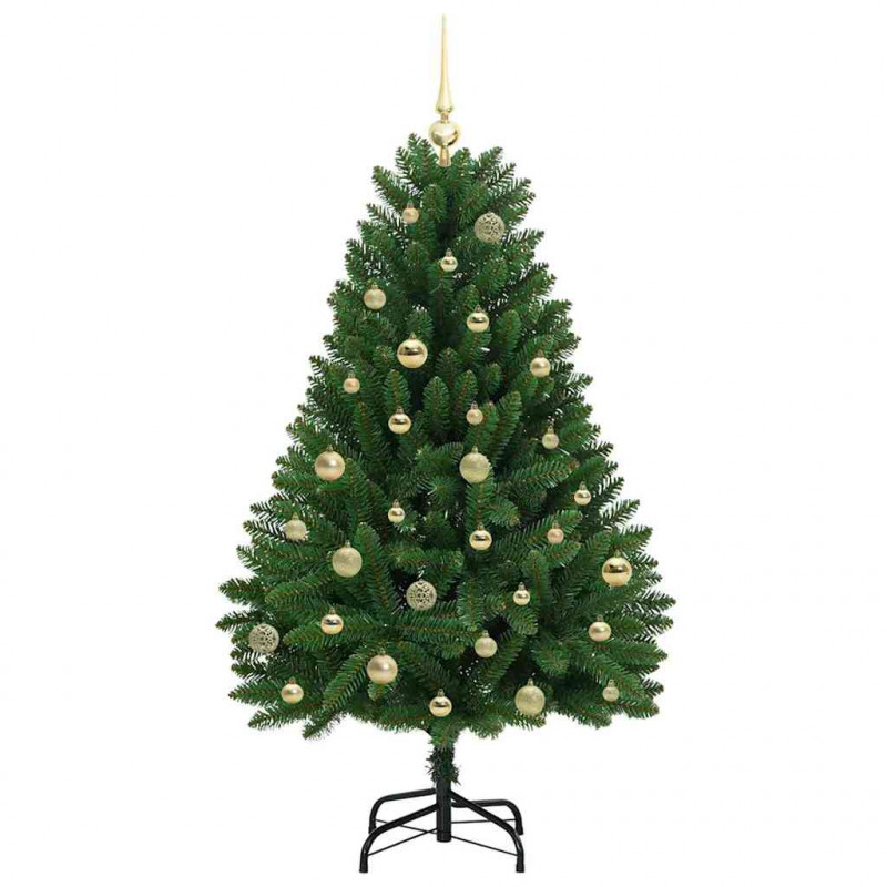 Sztuczna choinka z 150 diodami LED Zielony 150 cm PVC i Metal