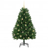 Sztuczna choinka z 150 diodami LED Zielony 150 cm PVC i Metal