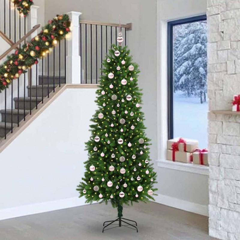 Choinka z 300 diodami LED z podstawą Zielony 240 cm PE