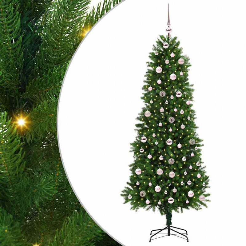 Choinka z 300 diodami LED z podstawą Zielony 240 cm PE