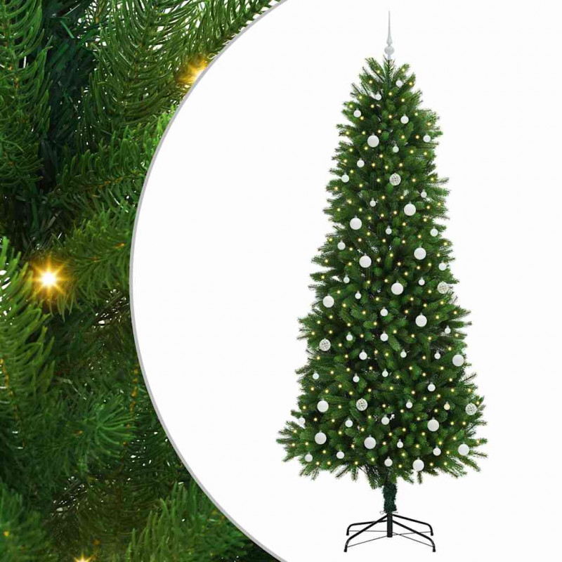Choinka z 300 diodami LED z podstawą Zielony 240 cm PE