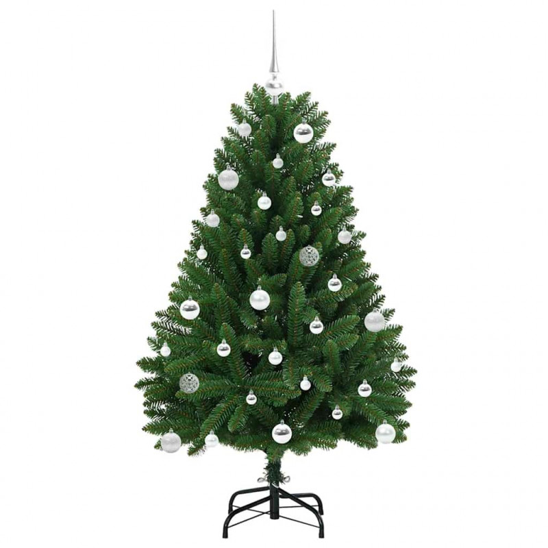 Sztuczna choinka z 150 diodami LED Zielony 150 cm PVC i Metal
