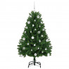 Sztuczna choinka z 150 diodami LED Zielony 150 cm PVC i Metal
