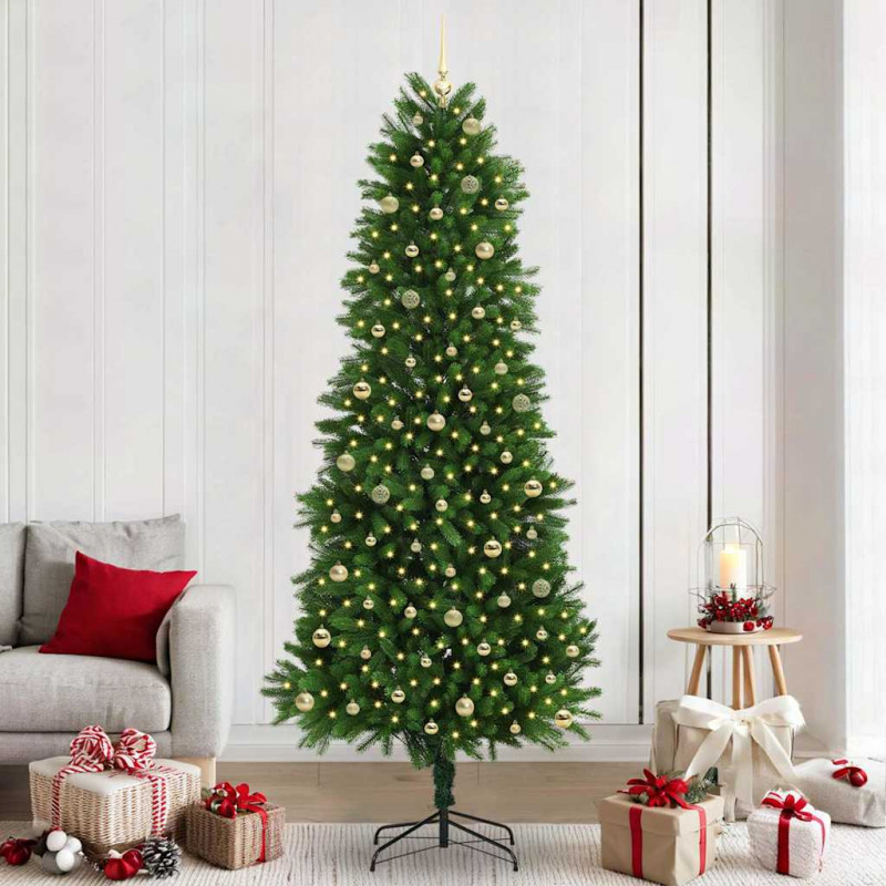 Choinka z 300 diodami LED z podstawą Zielony 240 cm PE