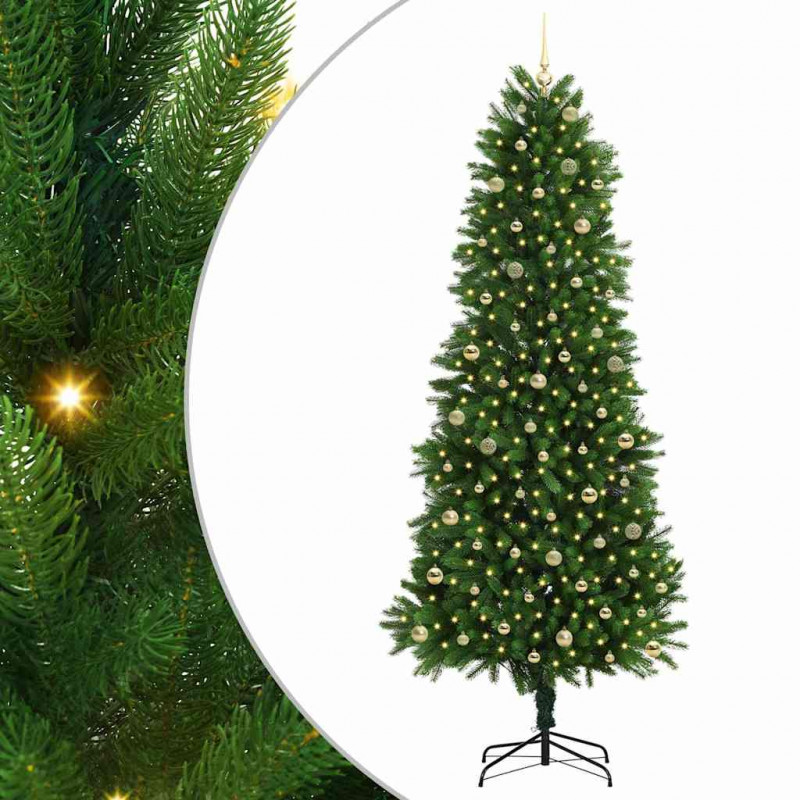 Choinka z 300 diodami LED z podstawą Zielony 240 cm PE