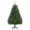 Sztuczna choinka z 150 diodami LED Zielony 150 cm PVC i Metal