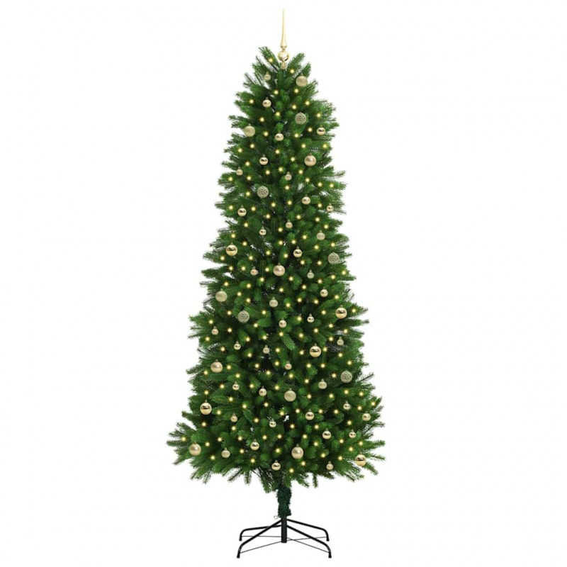 Choinka z 300 diodami LED z podstawą Zielony 240 cm PE