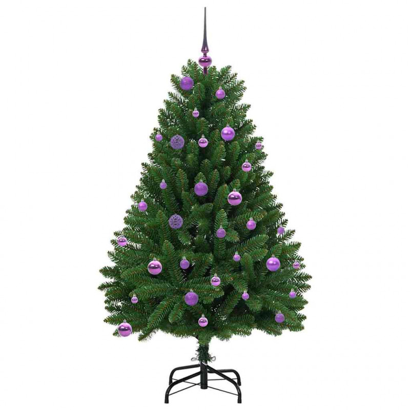 Sztuczna choinka z 150 diodami LED Zielony 150 cm PVC i Metal