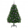 Sztuczna choinka z 150 diodami LED Zielony 150 cm PVC i Metal