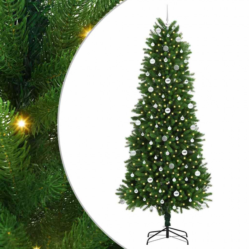 Choinka z 300 diodami LED z podstawą Zielony 240 cm PE
