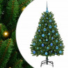 Sztuczna choinka z 150 diodami LED Zielony 150 cm PVC i Metal