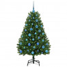 Sztuczna choinka z 150 diodami LED Zielony 150 cm PVC i Metal