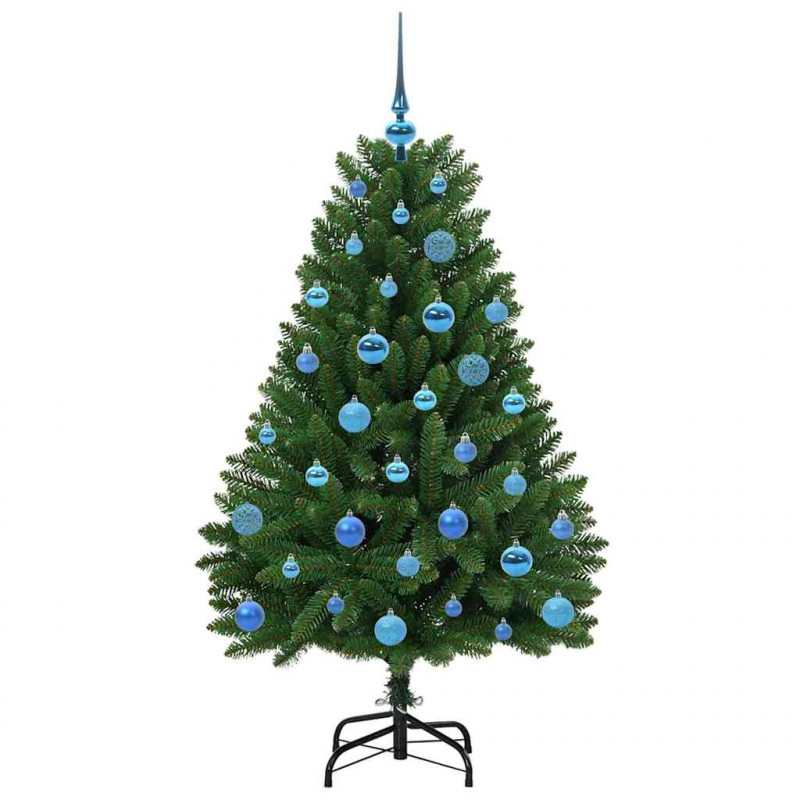 Sztuczna choinka z 150 diodami LED Zielony 150 cm PVC i Metal