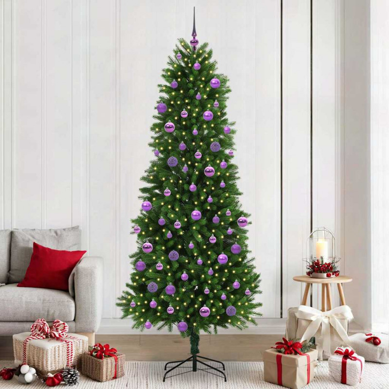 Choinka z 300 diodami LED z podstawą Zielony 240 cm PE