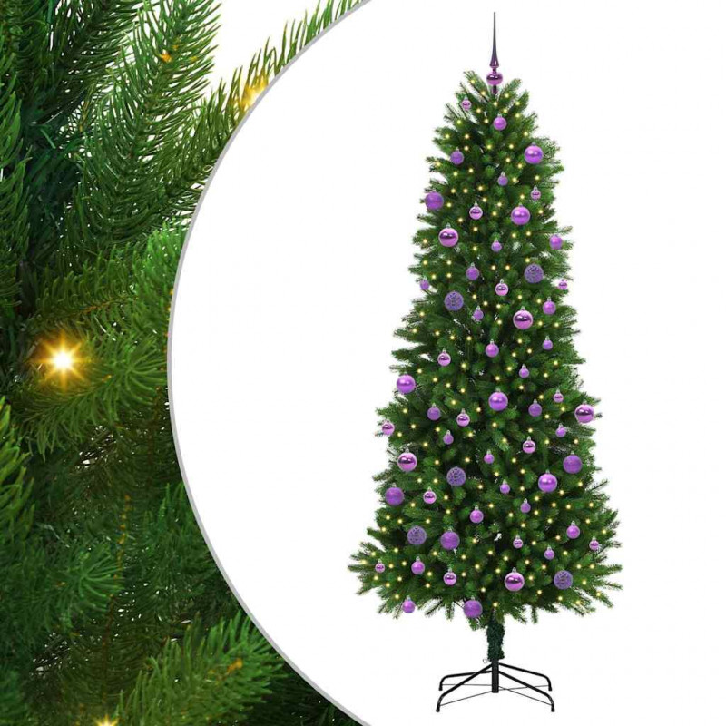 Choinka z 300 diodami LED z podstawą Zielony 240 cm PE