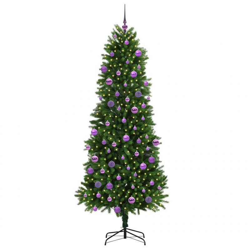 Choinka z 300 diodami LED z podstawą Zielony 240 cm PE