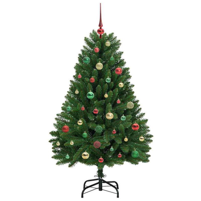 Sztuczna choinka z 150 diodami LED Zielony 150 cm PVC i Metal