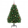 Sztuczna choinka z 150 diodami LED Zielony 150 cm PVC i Metal
