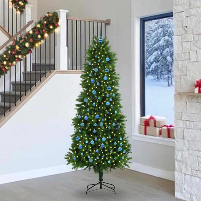 Choinka z 300 diodami LED z podstawą Zielony 240 cm PE