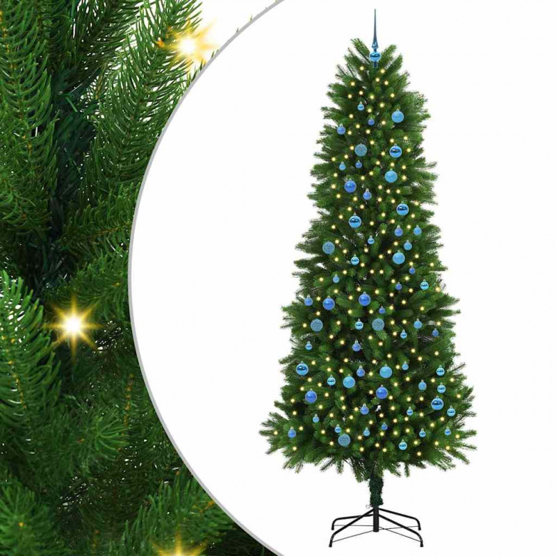 Choinka z 300 diodami LED z podstawą Zielony 240 cm PE