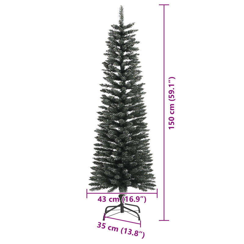 Sztuczna choinka z podstawą Zielony 150 cm PVC, plastik i stal