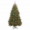 Sztuczna choinka z 300 diodami LED Zielony 180 cm PVC i Metal
