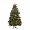 Sztuczna choinka z 300 diodami LED Zielony 180 cm PVC i Metal