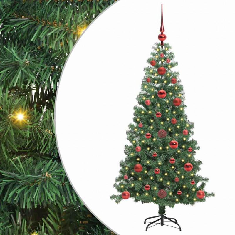 Choinka z 150 diodami LED z podstawą Zielony 120 cm PVC