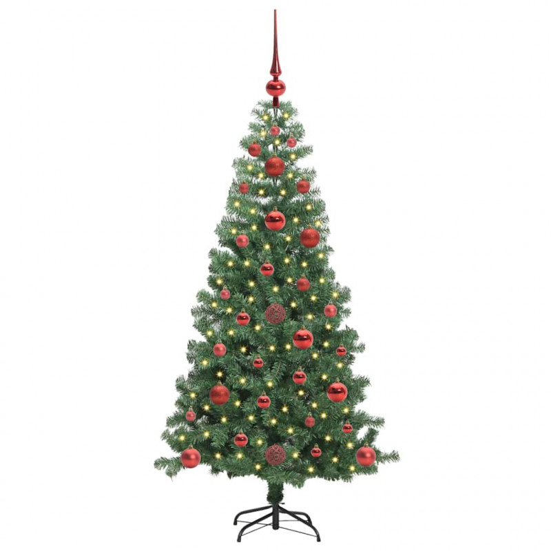 Choinka z 150 diodami LED z podstawą Zielony 120 cm PVC