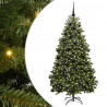Sztuczna choinka z 300 diodami LED Zielony 180 cm PVC i Metal