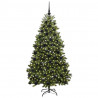 Sztuczna choinka z 300 diodami LED Zielony 180 cm PVC i Metal
