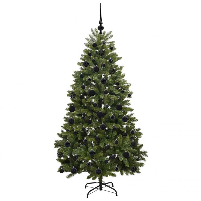 Sztuczna choinka z 300 diodami LED Zielony 180 cm PVC i Metal