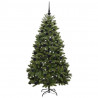 Sztuczna choinka z 300 diodami LED Zielony 180 cm PVC i Metal