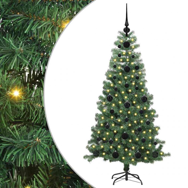 Choinka z 150 diodami LED z podstawą Zielony 120 cm PVC