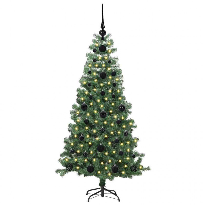 Choinka z 150 diodami LED z podstawą Zielony 120 cm PVC