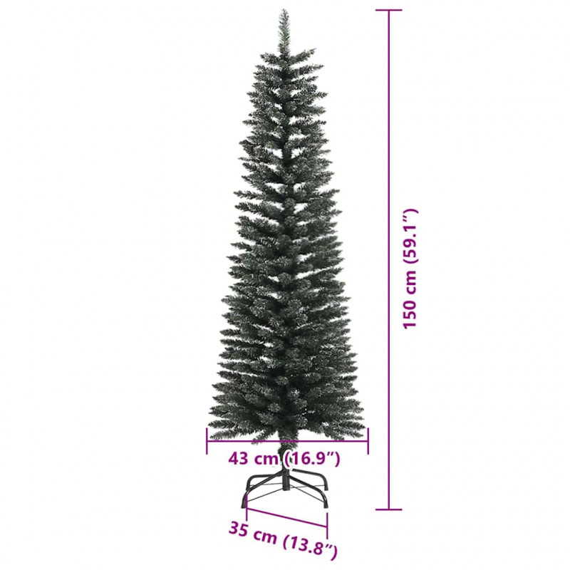 Sztuczna choinka z podstawą Zielony 150 cm PVC, plastik i stal
