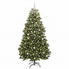 Sztuczna choinka z 300 diodami LED Zielony 180 cm PVC i Metal