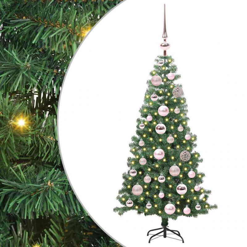 Choinka z 150 diodami LED z podstawą Zielony 120 cm PVC