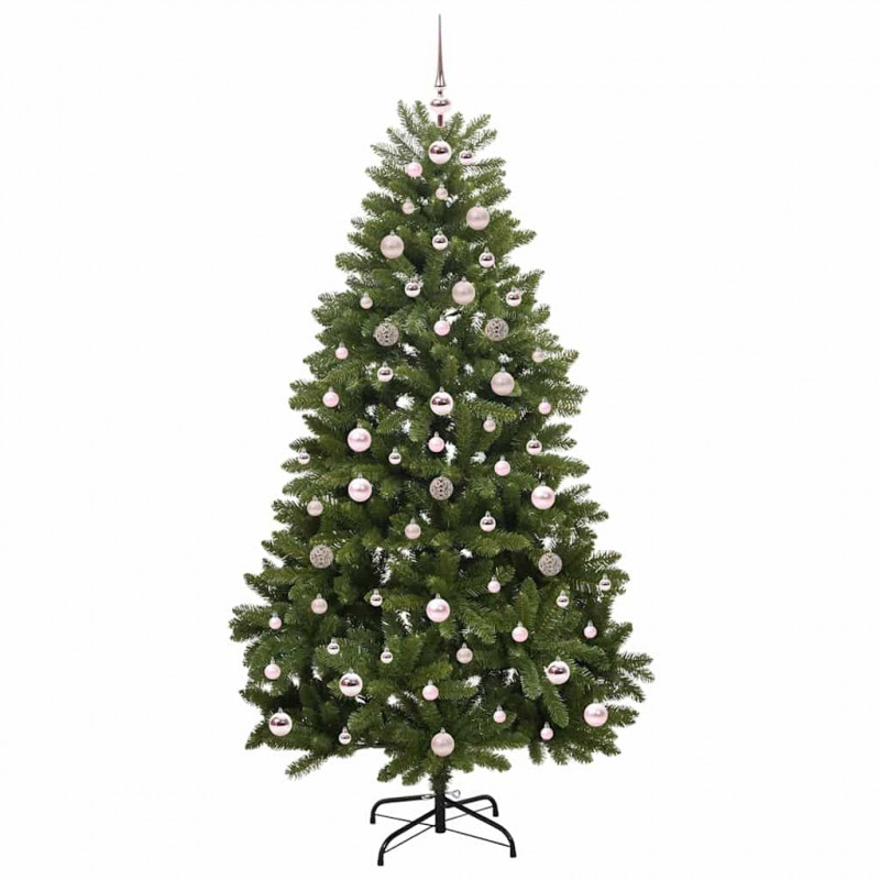 Sztuczna choinka z 300 diodami LED Zielony 180 cm PVC i Metal